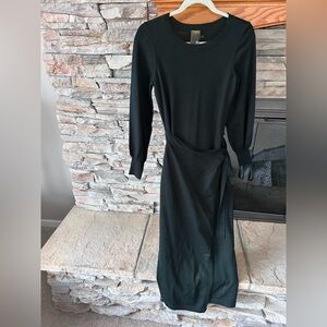 Taylor Classic Forest Green Long Sleeve Midi Dress